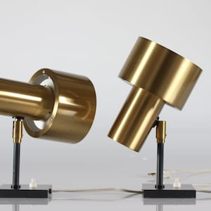 Danish Jo Hammerborg Pair of CORDA Bedroom Wall Lights of Brass Designed in 1967 - Made by Fog and Mørup in Denmark Mid-century