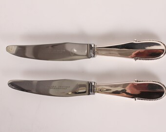 Danish Georg Jensen Art Nouveau Beaded Silver Cutlery by Georg Jensen 1916. 1 Lunch Knife 19 cm.  Stamp from circa 1930