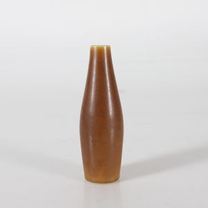 Palshus Slim Stoneware Vase no. 1163  by Per Linnemann-Schmidt. Ochre Hares fur Glaze, Mid-century Danish Ceramic 1960s