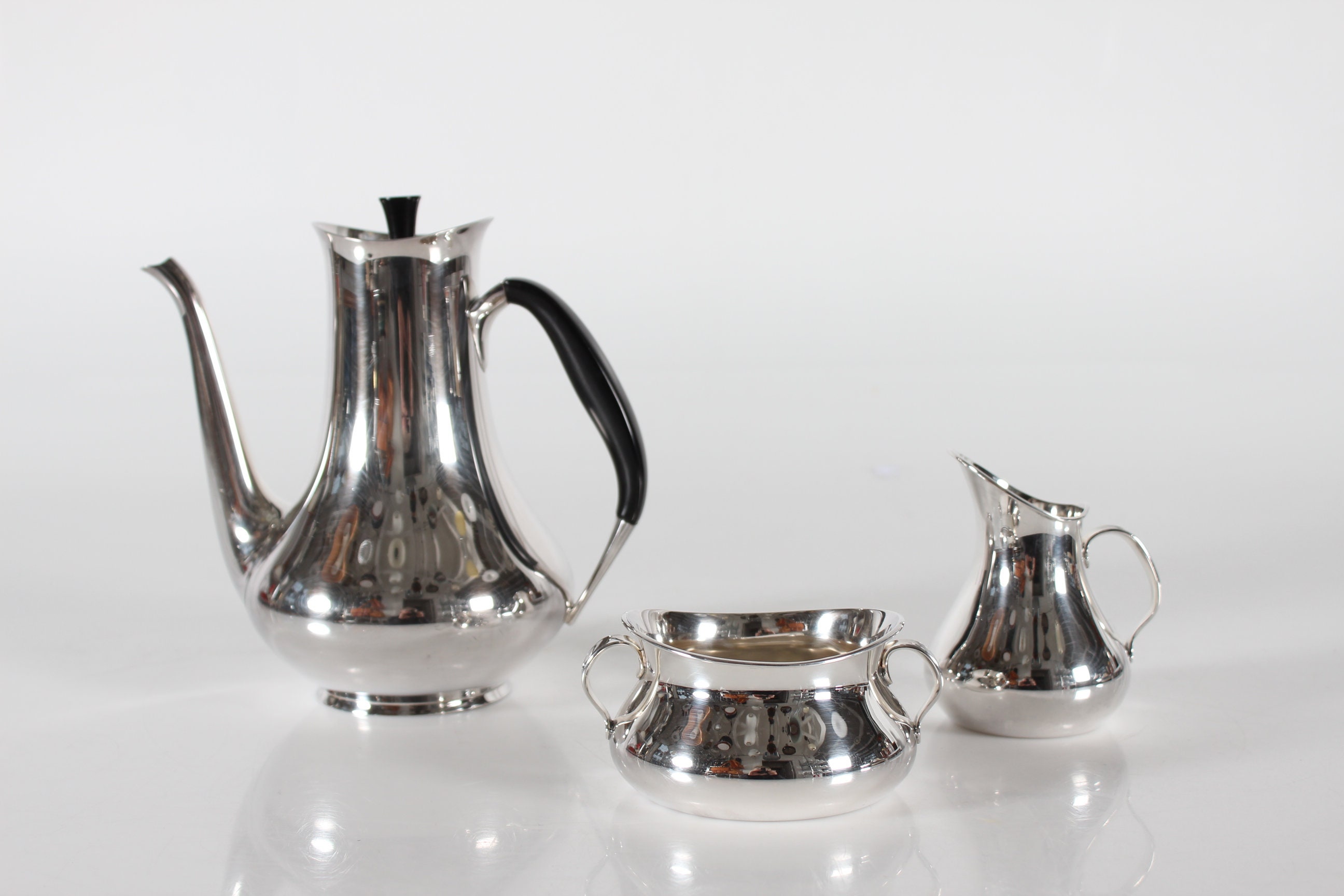 【Cohr】コーヒーポット【シルバープレート】デンマーク CARL M COHR DENMARK STERLING SILVER COFFEE AND TEA SET (3
