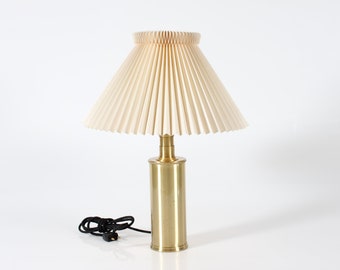 Le Klint Telescopic Table Lamp model 344 of Brass Designed by Biilmann-Petersen with Original Le Klint Lamp Shade. Made in Denmark