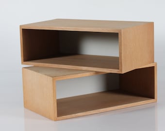 Danish Modern Two Wall Hanging Units made of Oak. Made in  Denmark 1980s by Aksel Kjersgaard, Odder, Kai Kristiansen style
