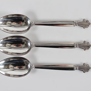 Danish Georg Jensen Art Nouveau Acanthus Sterling Silver Cutlery by Johan Rode 1917. Large Soup Spoons 20,5 cm. From the period after 1945