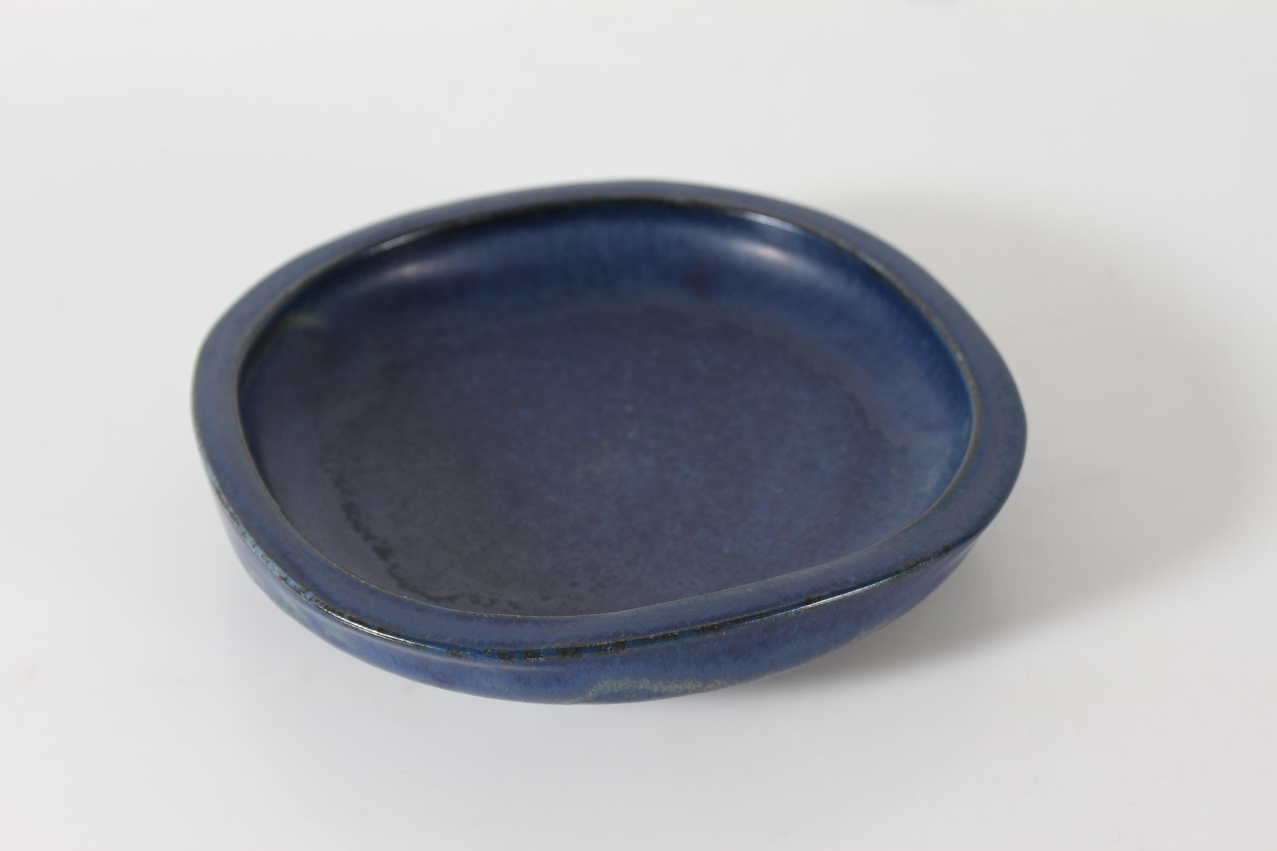 Danish Saxbo Low Decorative Stoneware Bowl With Midnight Danish Saxbo Low Decorative Stoneware Bowl With Midnight
