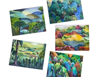 Mountain Landscape Art Greeting Cards