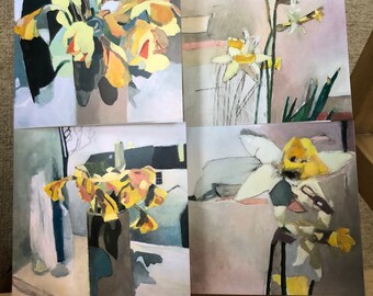 Daffodil themed Greetings Cards - 4 pack