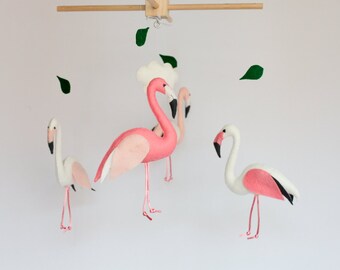 Baby mobile flamingo mobile bebe nursery cot mobile hanging mobile baby shower gift nursery decor