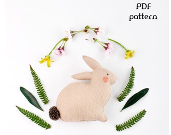 DIY Easter Bunny Pattern, Rabbit bunny mobile, bunny garland, bunny ornament easy sewing pattern DIY baby mobile