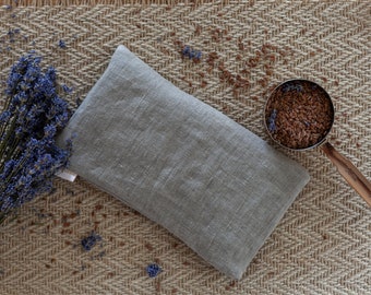 Natural Lavender Eye Pillow - Linen, Organic Flax Seed and Lavender, Yoga, Relaxation, Meditation, Eye Mask