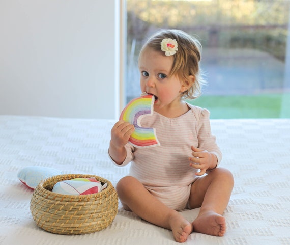 Rainbow Baby Rattle Baby Gift Baby Shower Gift Bebe Hochet Etsy