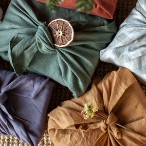 Reusable Gift Wrap, linen cloth wrap, furoshiki gift wrap, eco friendly gift wrap image 9