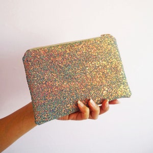 rose gold sparkly bag