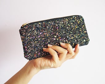 DAYANNIU Hard Sunglasses Cases,Dazzling Sparkle Smooth Glitter Case for Eyeglasses and Oversized Sunglasses