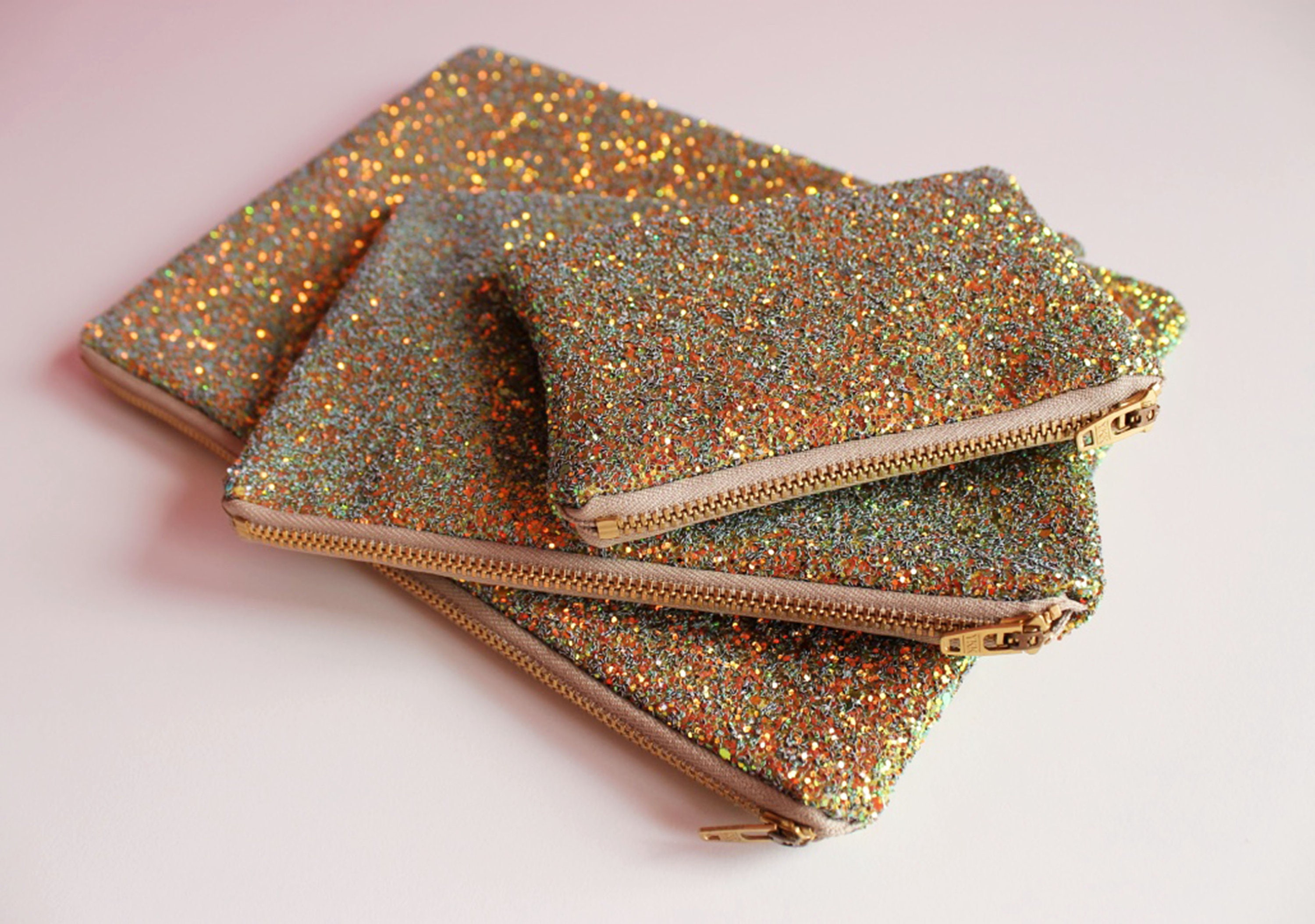 Rust Gold Glitter Makeup Bag Rust Gold Sparkly Bag Glitter Etsy