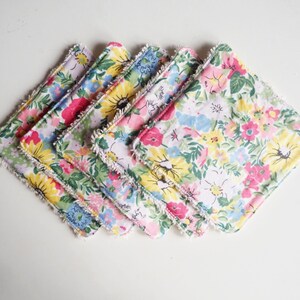 Reusable Floral Cotton Wipes, Washable Makeup Wipes, Reusable Floral Cotton Pads, Zero Waste Floral Print Wipes, Washable Cotton Pads,