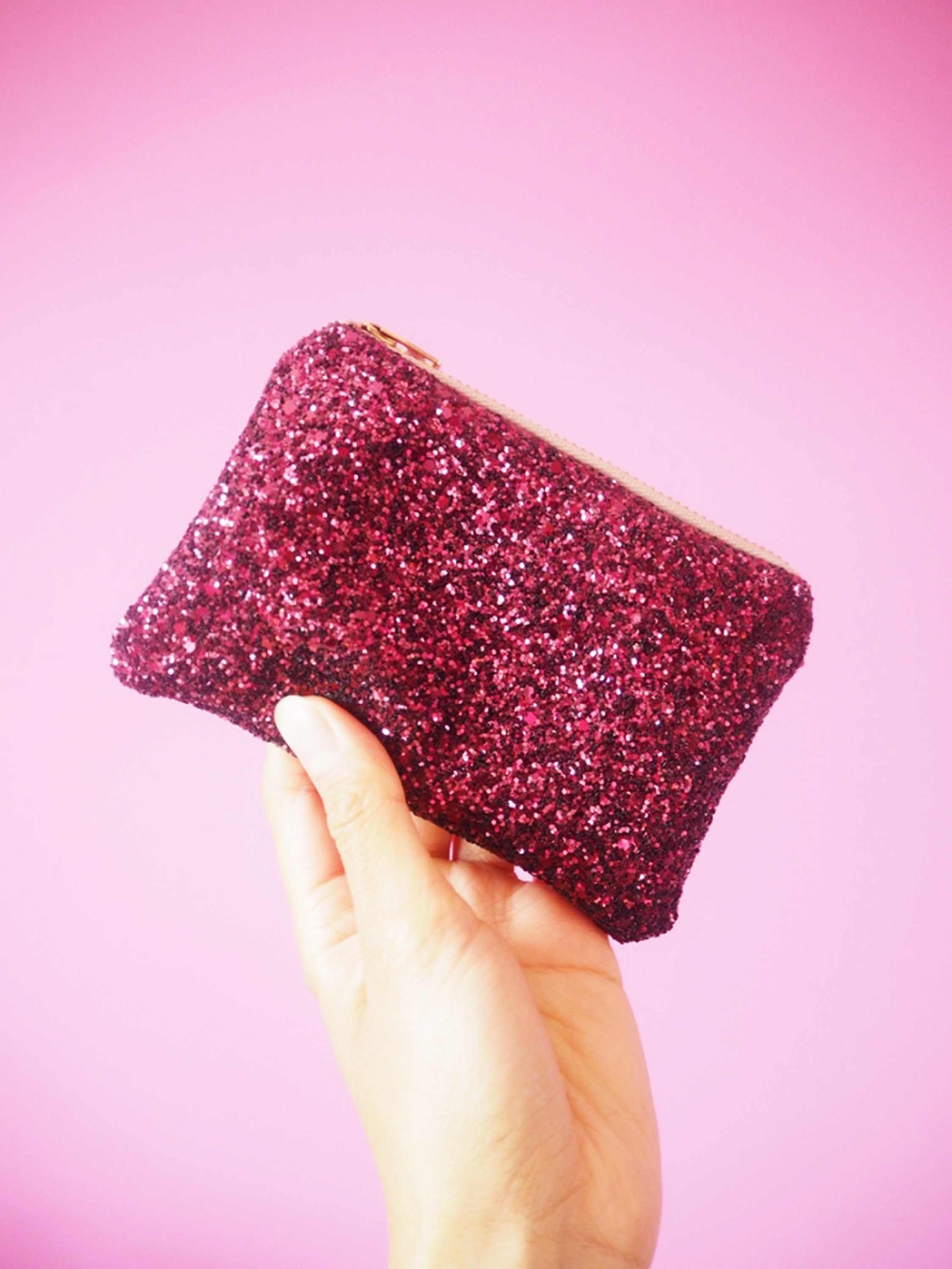 pink sparkly purse