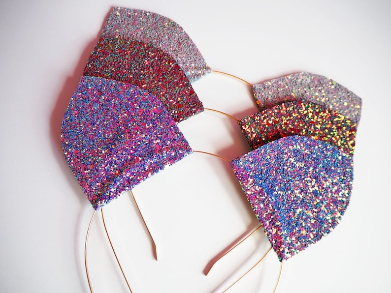 Sparkly Cat Ears Headband Glitter Ears Headpiece Sparkly Etsy