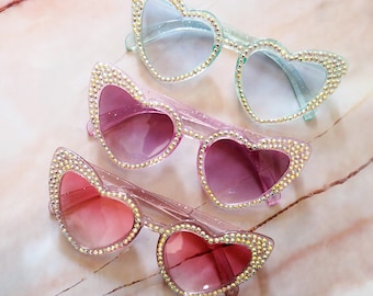 Eras Tour Sparkly Sunglasses, Lover Inspired Heart Glasses, Sparkly Heart Sunglasses, Taylor Swift Eras Tour Outfit, Pastel Lover Sunnies,