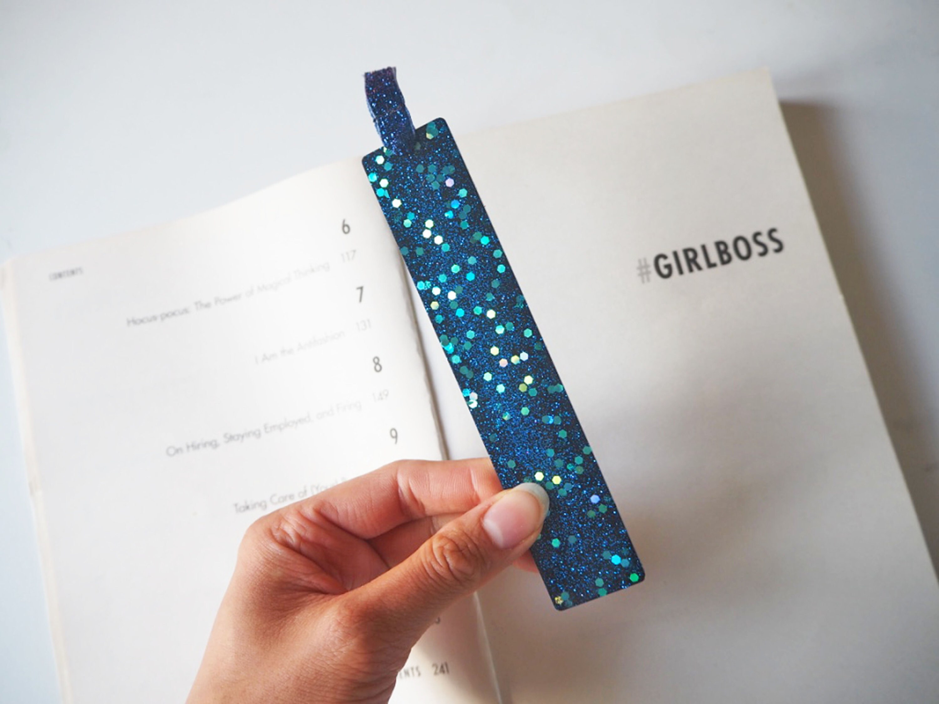 Blue Glitter Bookmark Sparkly Blue Bookmark Gifts For Book Etsy