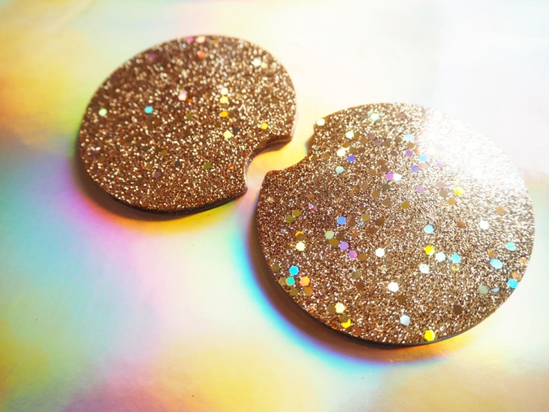 INDIVIDUAL Rose Gold Glitter Cup Holder Insert Sparkly Rose Etsy