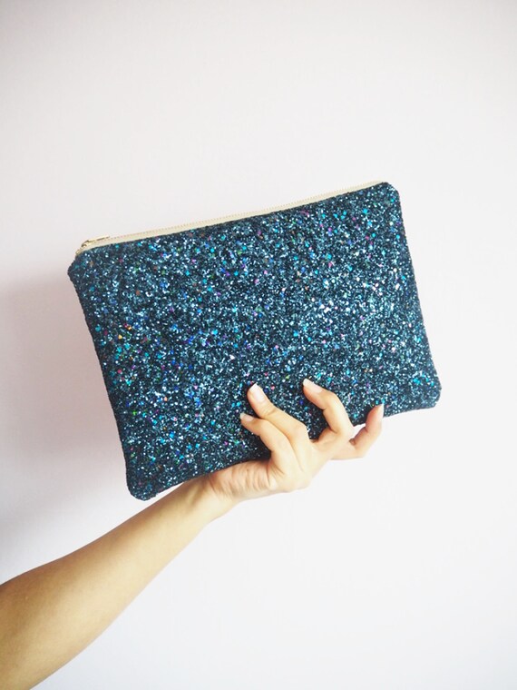 navy sparkly bag