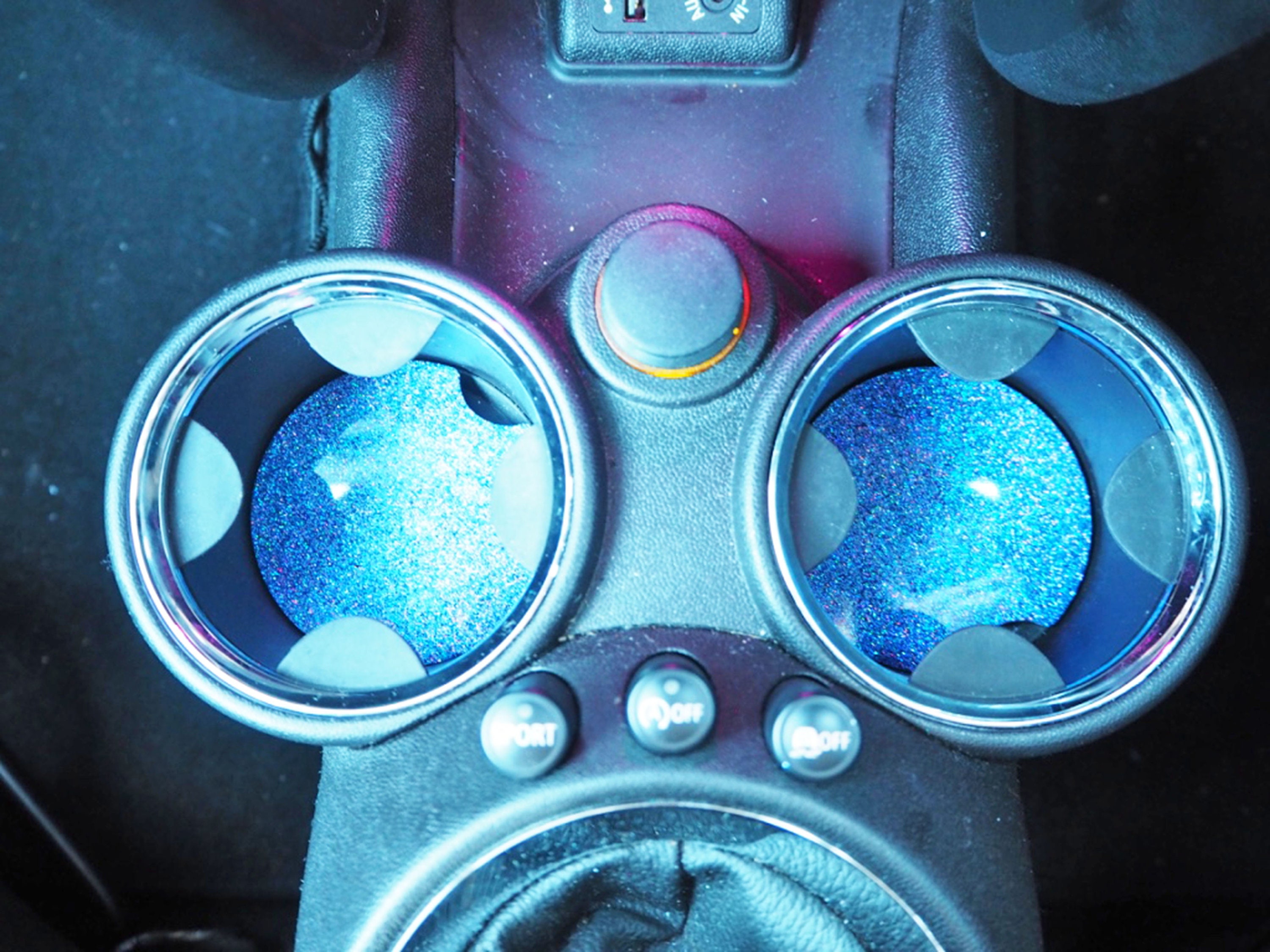 Blaue Glitzer Auto Untersetzer, 7,3cm, Kobaltblaue Autohalter