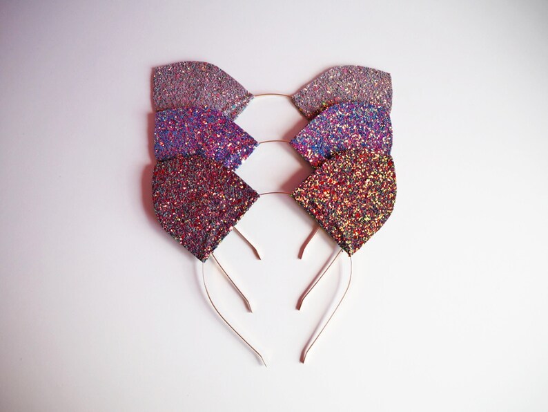 Sparkly Cat Ears Headband Glitter Ears Headpiece Sparkly Etsy