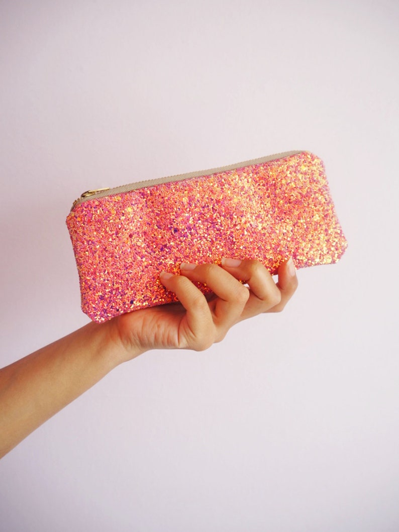 Pink & Rose Gold Glitter Glasses Case Pink Glitter Sunglasses Etsy