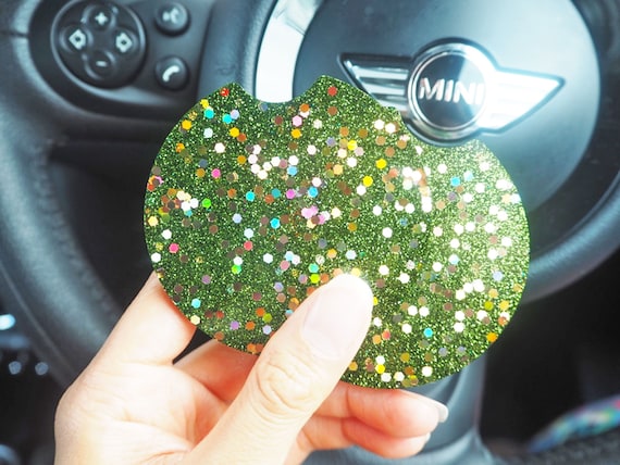 Green Glitter Cup Holder Inserts, Sparkly Green Car Accessories