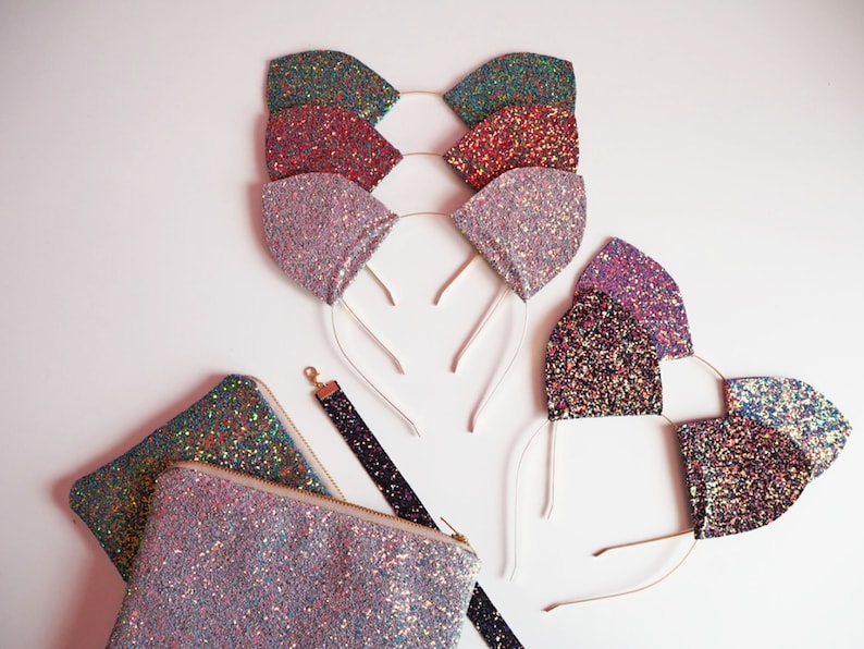 Sparkly Cat Ears Headband Glitter Ears Headpiece Sparkly Etsy
