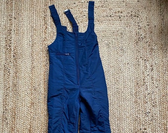 Vintage skiing pants, snow overalls, skiwear, one piece snow suit. XS-S.