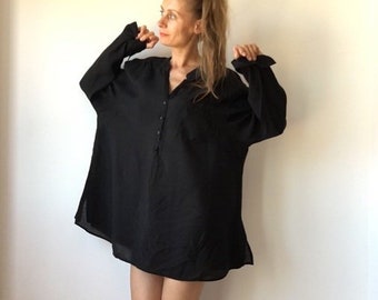 Camisa Negra 90s Etsy