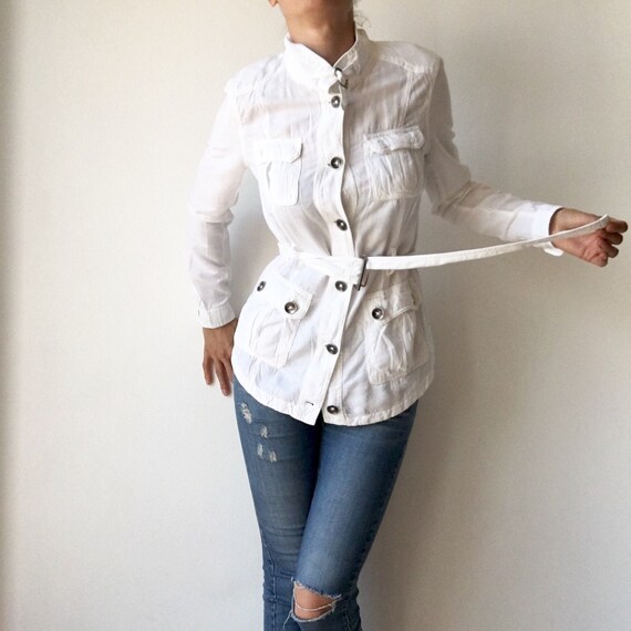 short jacket over long shirt
