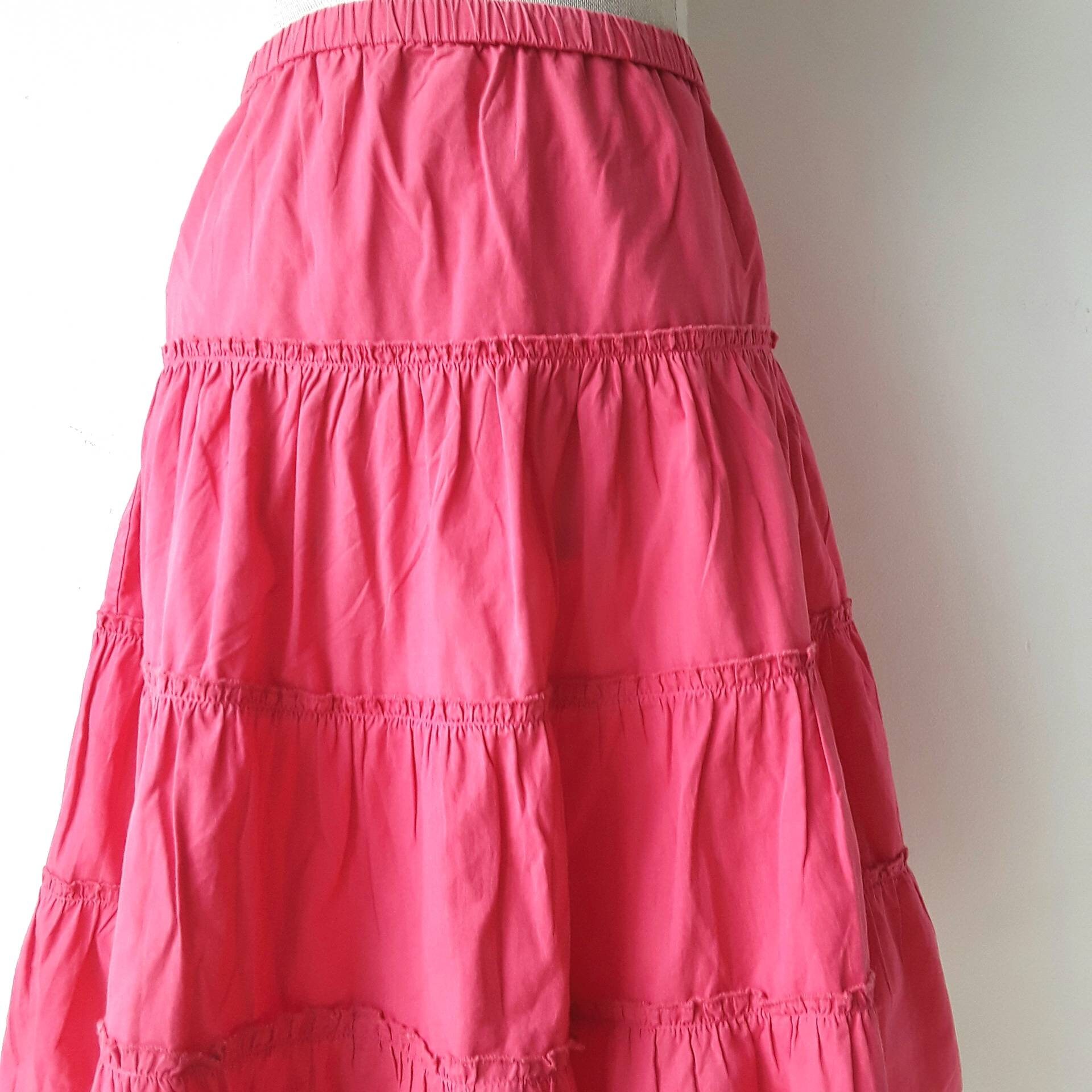 Vintage 100 cotton peasant skirt for women elastic waist Etsy