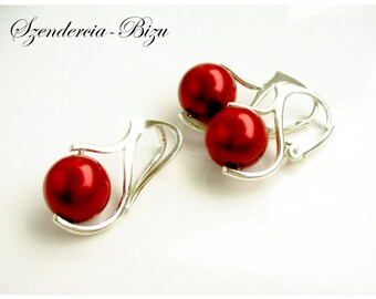 Silver Jewelry Swarovski Pearl jewellery Red Coral jewelry Sterlingsilver jewellery bridal jewelry bridesmaid gift for her