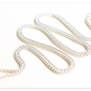 35cm 40cm 45cm 50cm 60cm 70cm 80cm Silberkette Popcorn Echtsilber Kette 925 Silber Coreana Bombata Halskette Sterlingsilber 2mm Königskette