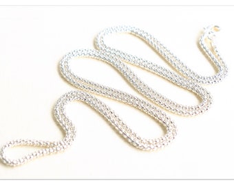 14" 16" 18" 20" 24" 28" 32" 35cm 40cm 45cm 50cm 60cm 70cm 80cm 925 Silver 2mm Popcorn chain Sterling silver coreana bombata necklace