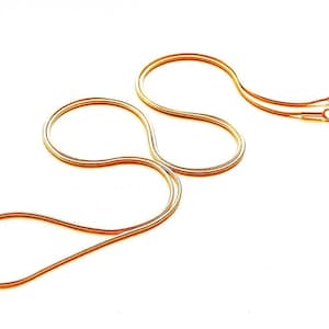 35 cm 40 cm 45 cm 50 cm 55 cm 60 cm 70 cm 80 cm 24K gult guldpläterad silverormkedja 0,7 mm 0,9 mm halsband i sterlingsilver