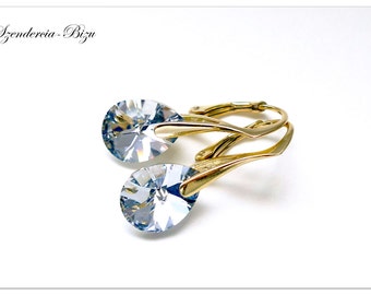 Gold plated earrings Swarovski Mini Pear Comet Argent Light jewelry sterling silver earrings drop jewelry Crystal earrings zirconia jewelry