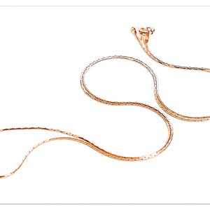 16&quot; 18&quot; 20&quot; 18K Rose Gold plated silver necklace 40cm 45cm 50cm Cardano Sterlingsilver snake chain bridal jewelry bridesmaids gift for her
