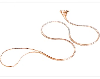 16" 18" 20" 18K Rose Gold plated silver necklace 40cm 45cm 50cm Cardano Sterlingsilver snake chain bridal jewelry bridesmaids gift for her