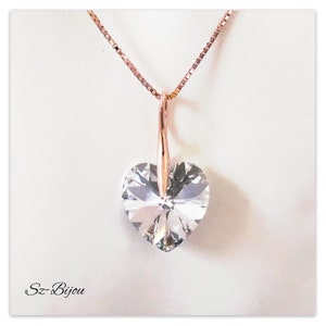 Rose Gold plated Silver Swarovski Heart necklace Comet Argent Light pendant zirconium crystal jewlery Bridal set bridesmaids gift for her