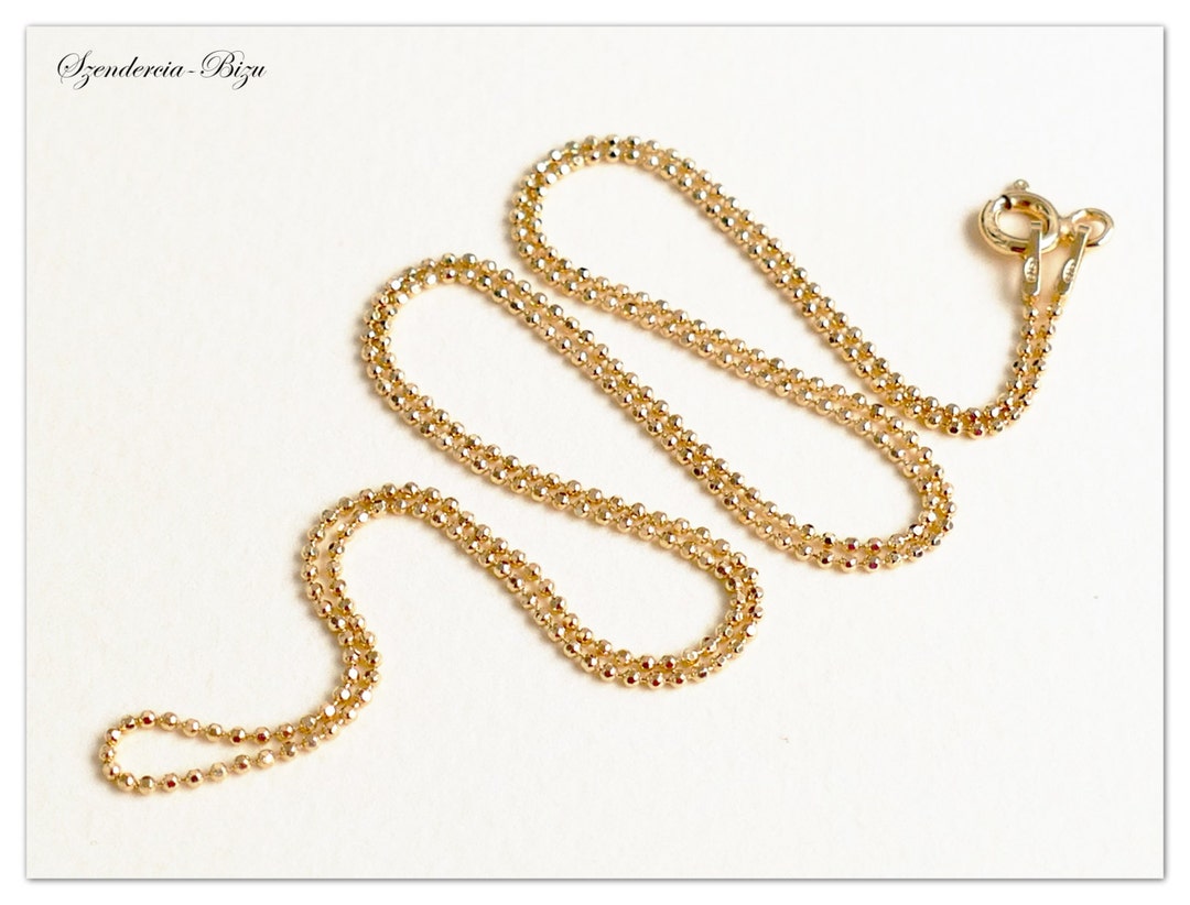 16, 18, 20, Gold-plated Necklace, Ball Chain, Silver Pearl Chain ...