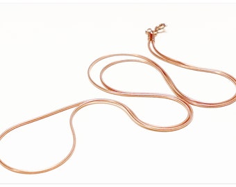 14" 16" 18" 20" 24" 28" 32" 18K Rose gold plated silver Snake chain pink Gold necklace 35cm 40cm 45cm 50cm 60cm 70cm 80cm 0.9mm chain