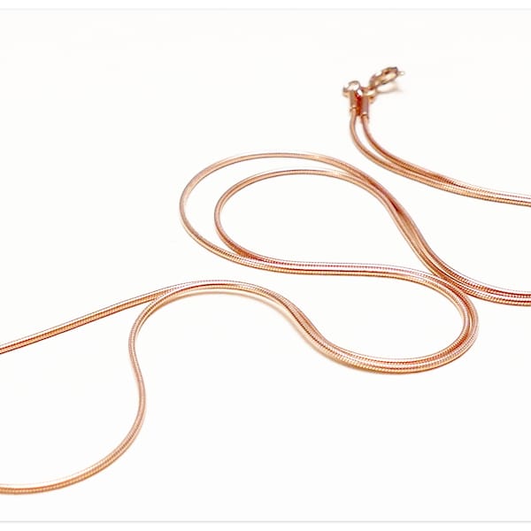 35cm 40cm 45cm 50cm 60cm 70cm 80cm 18K Rose Gold vergoldete Silberkette Schlangenkette Snake Kette 0.9mm Echtsilber Schlangen Halskette