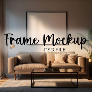 Large Black Square Frame Mockup, Mockup Frame, PSD Frame Mockup,  Artwork Mockup, Large Frame, Smart Object, Wall Art Mockup, Digital Mockup