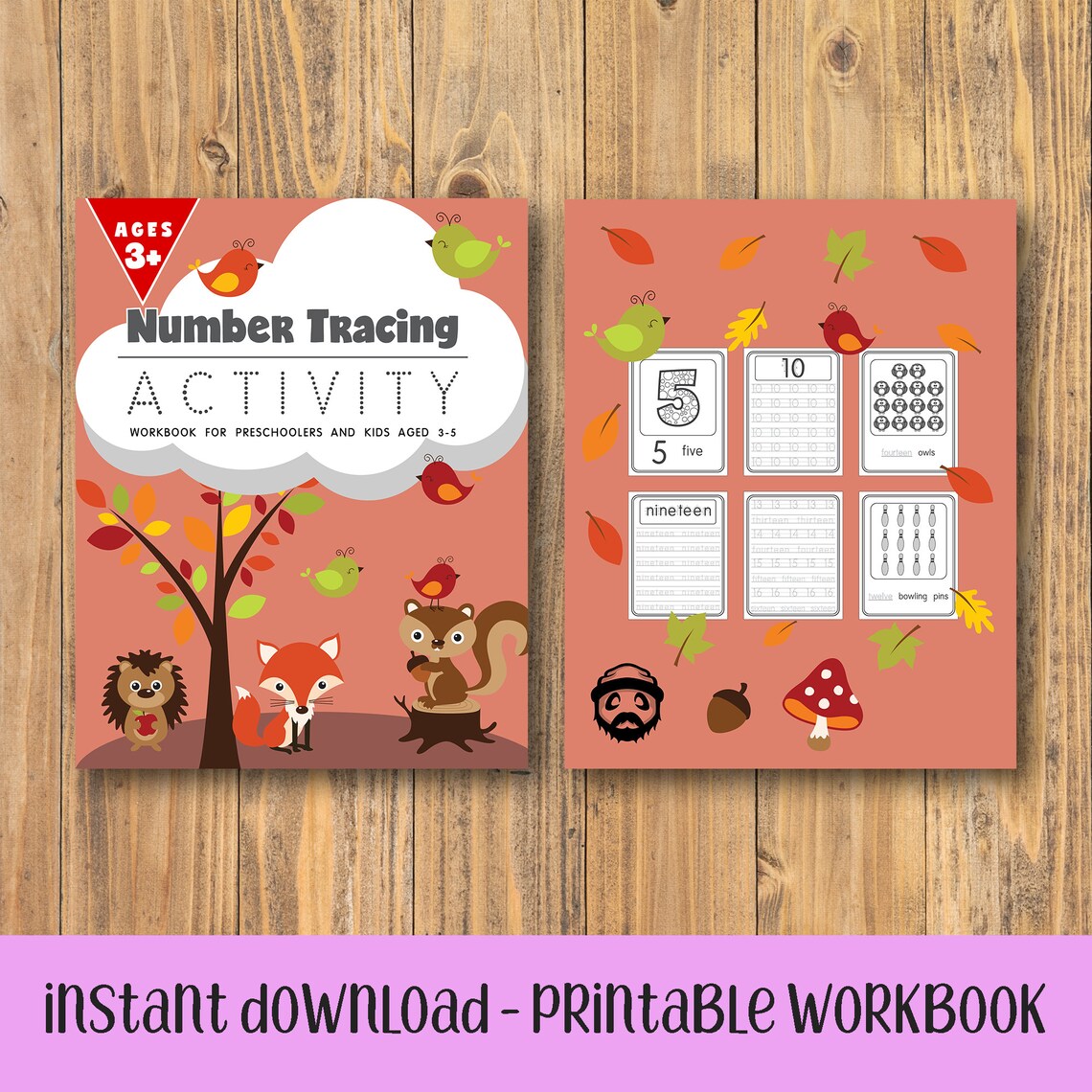 Number Tracing Activity Workbook for Preschoolers and Kids Aged 3-5 ...