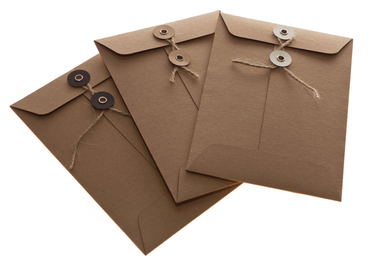 String button envelope rustic envelope brown kraft envelope Etsy