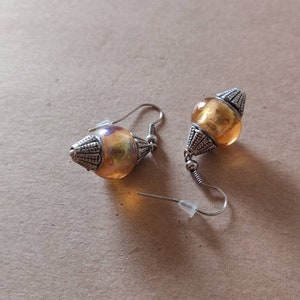 Boucles d'oreilles ethniques & Perles de verre Lampwork oranges image 5