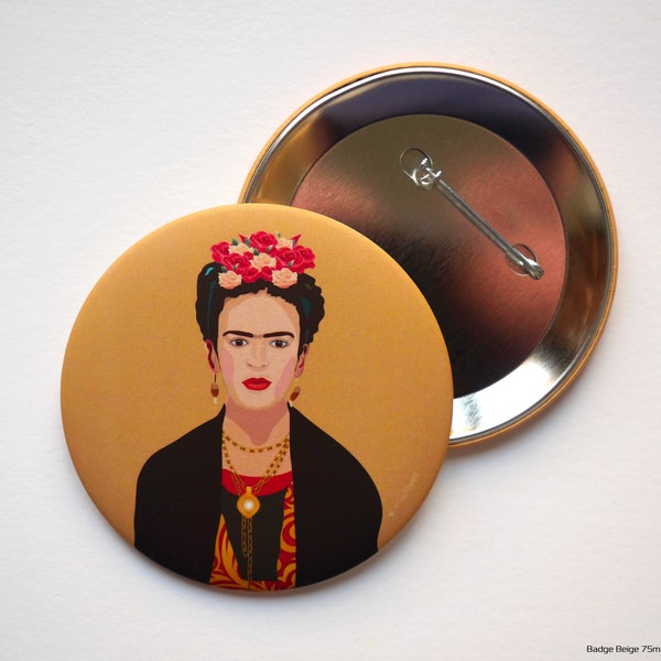 1 Badge illustré : " Frida Kahlo " - édition limitée - 10 coloris